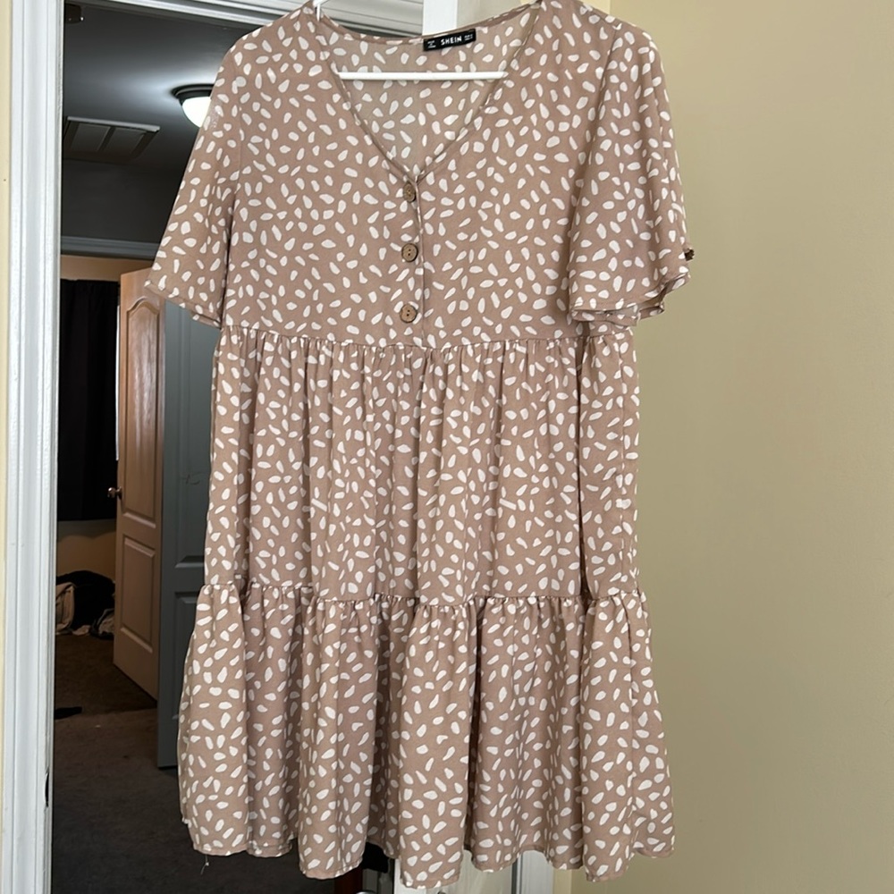Tan polkdot dress